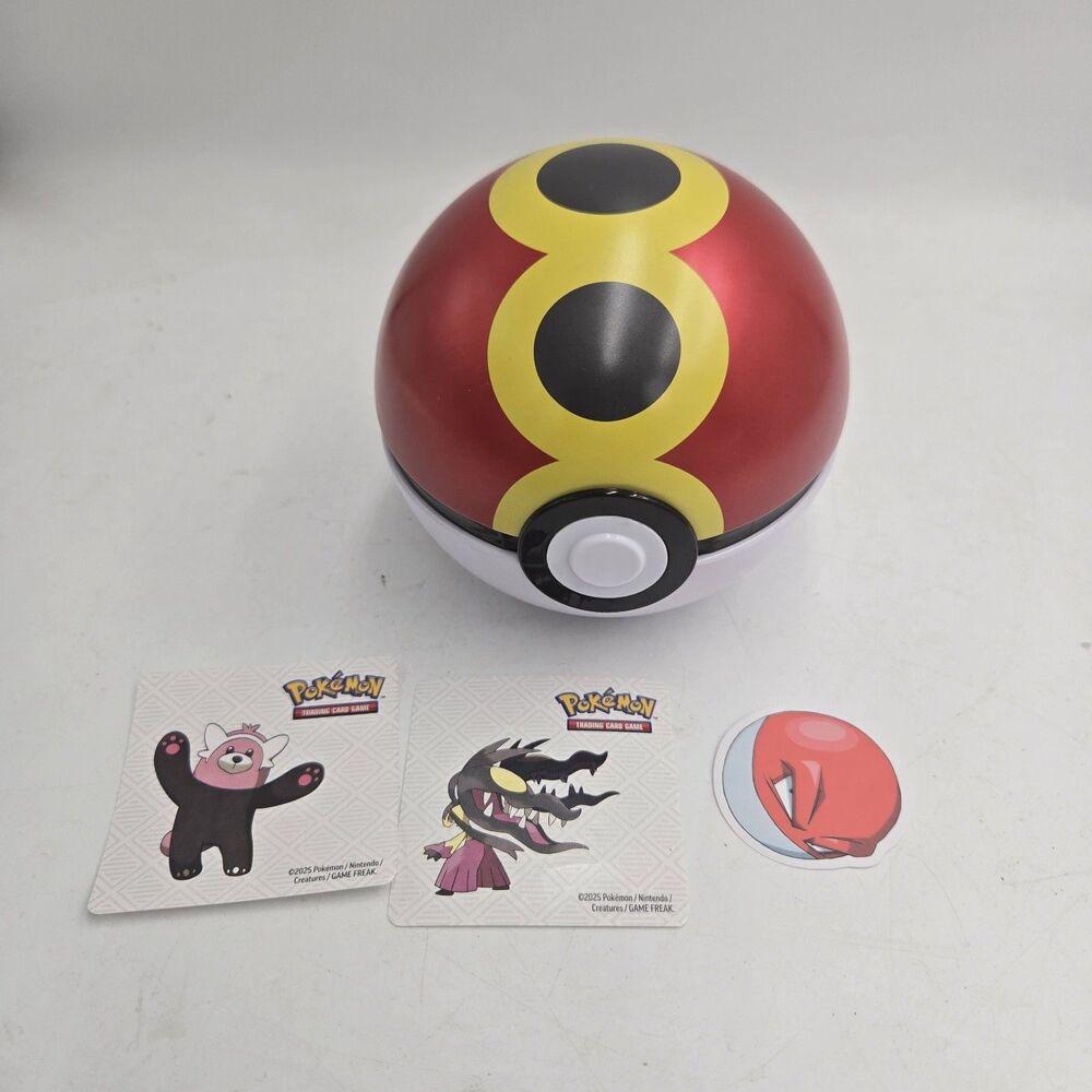 Pokemon Repeat Ball 4.5" Red Yellow White Metal Storage Collectible Tin 2021